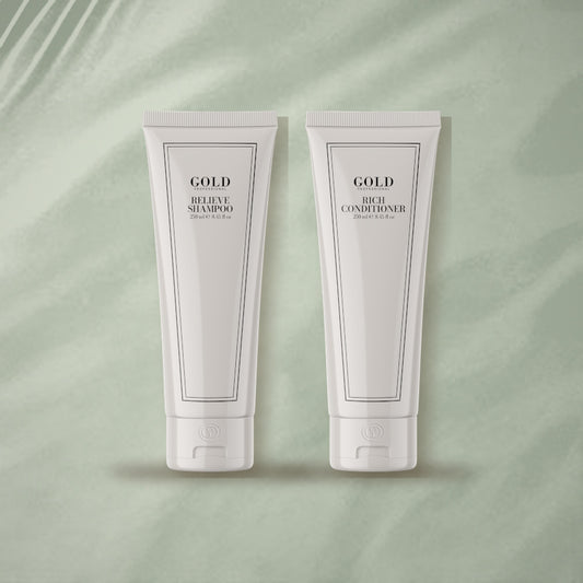 RELIEVE SHAMPOO & RICH CONDITIONER Set – GOLD Professional